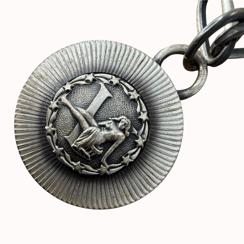 Sarah Coventry Zodiac Pendant Pewter Necklace With Vintage Necklace